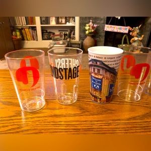Set of drink cups from Broadway theatres